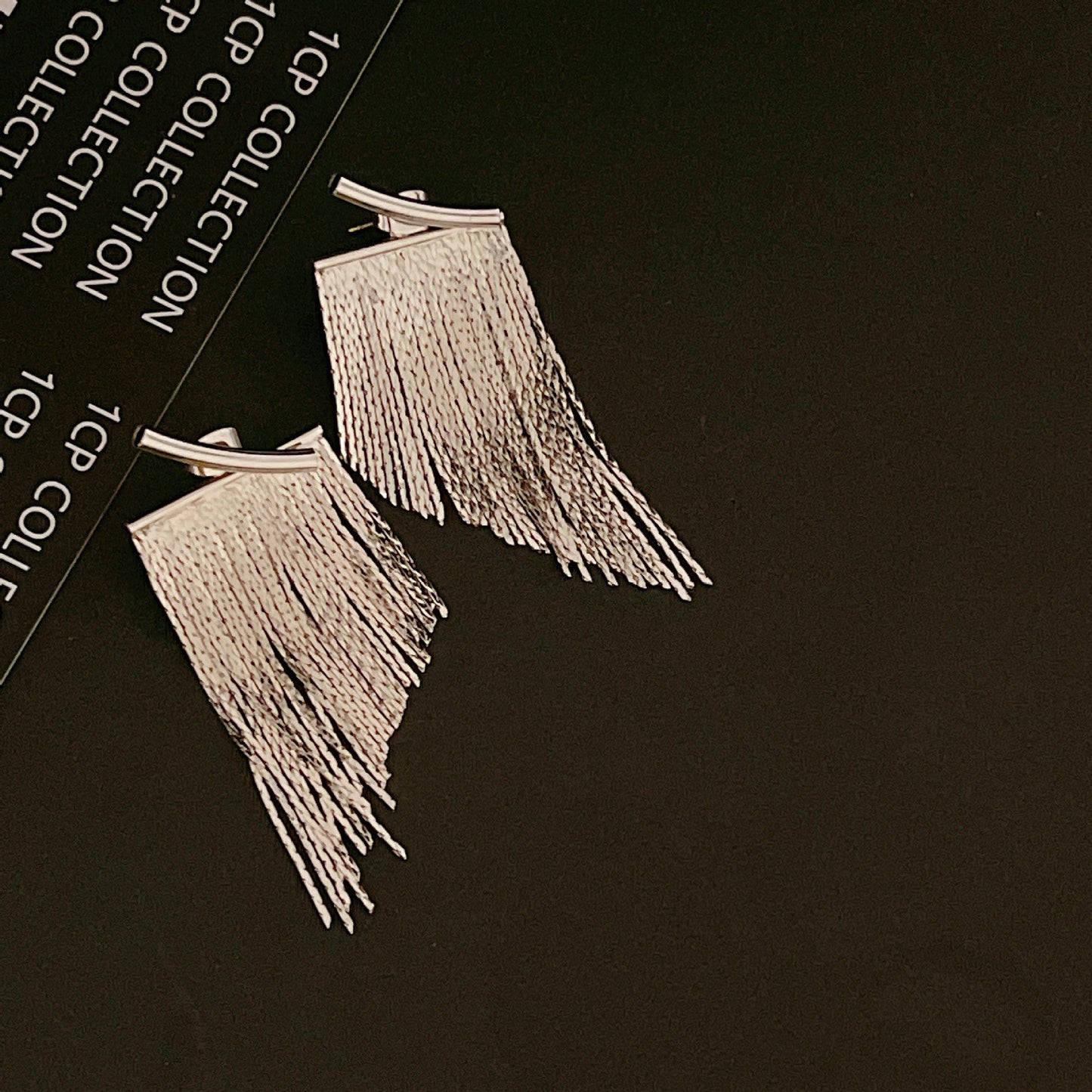 18K Heavy Metal Snake Bones Chain Line Tassel Earrings - Zambeel