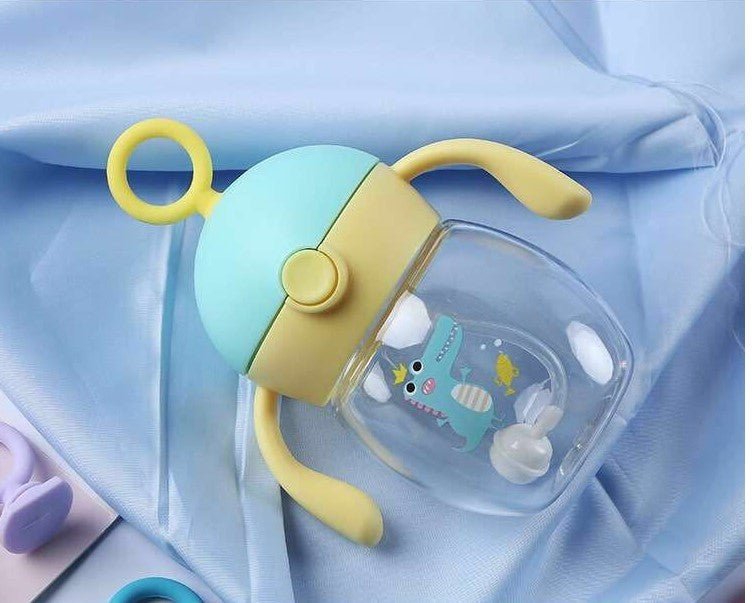 499 Spring and Summer Tritan Material Infant High - End Cup Antenna Baby Straw Cup Learn To Drink Cup Anti - Fall - Zambeel