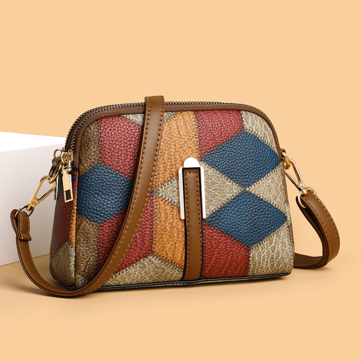 All - matching National Style Fashion Double - Zipper Cross - body Bags - Zambeel