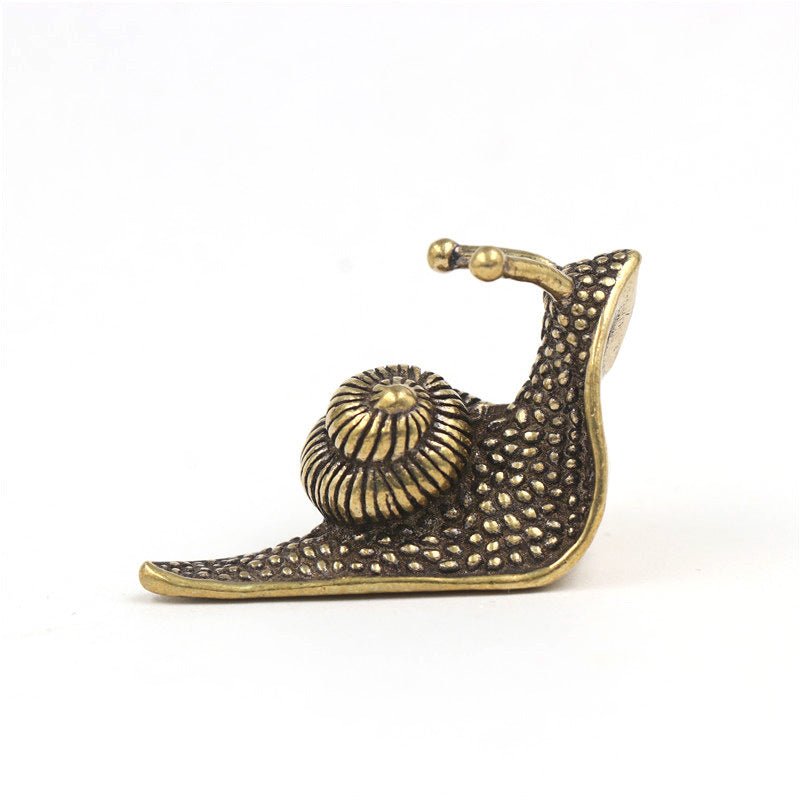 Brass Tea Pet Snail Decoration Pure Copper Paperweight Solid Core To Do Old Artifact - Zambeel