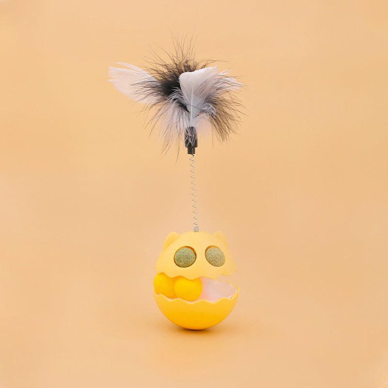Cats Feather Toy Rotate Cat Tumbler Teaser Catmint Roller Track Ball Interaction Kitten Chasing Hunting Pets Toy Cats Treat Pet Products - Zambeel