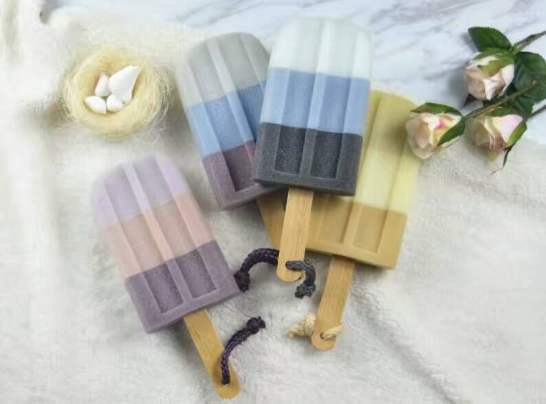 Color Random 1Pc Soft Shower Sponge Cute New Design Ice Cream Shaped Stick Bathroom Bathing Washing Sponges P5 China