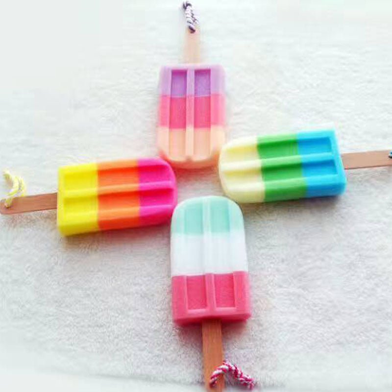 Color Random 1Pc Soft Shower Sponge Cute New Design Ice Cream Shaped Stick Bathroom Bathing Washing Sponges P5 China