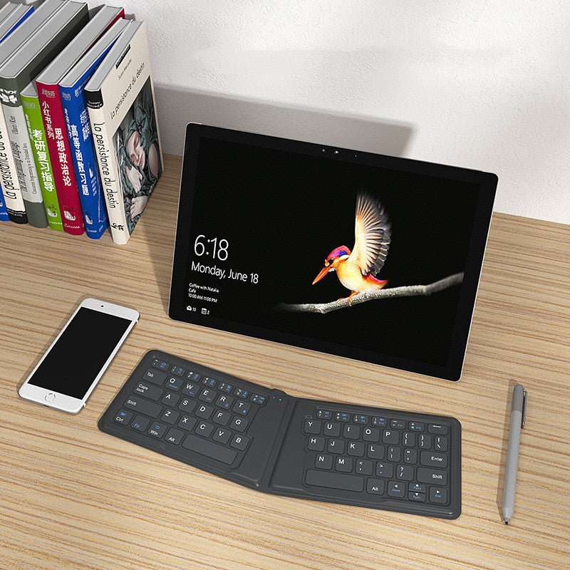 Compatible with Apple, Aerospace Folding Bluetooth Keyboard Ipad Tablet Phone Universal Office Keyboard - Zambeel