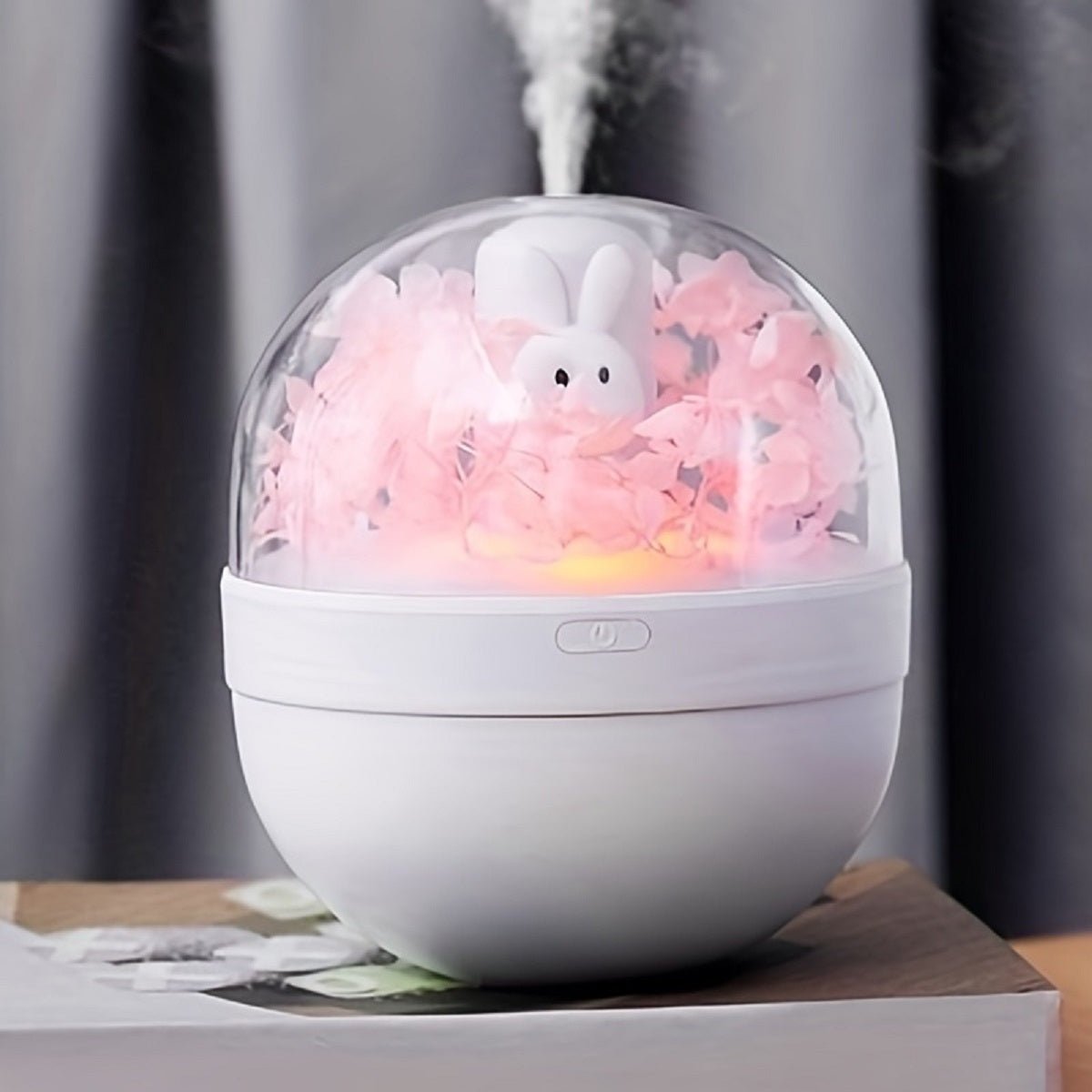 Creative Sweetheart Rabbit DIY Humidifier USB Mini Home Air Purifier Air Mini Cool Mist Preserved Flower Humidifier Preserved Flowers - Zambeel