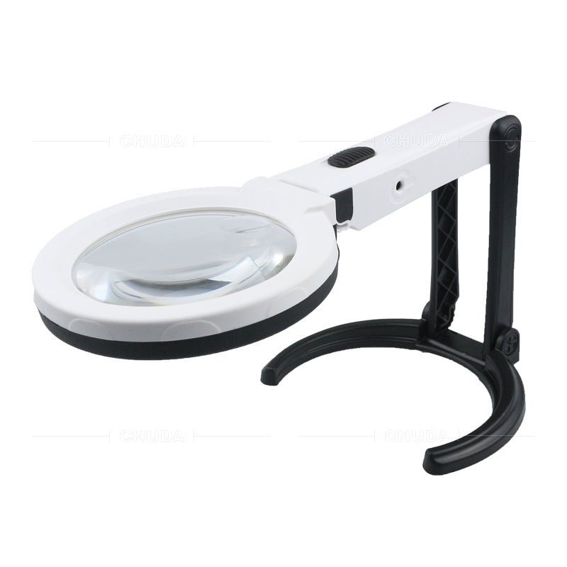 Desktop Folding Handheld Magnifying Glass Folding With Ten Lights External Power Supply Led Magnifying Glass