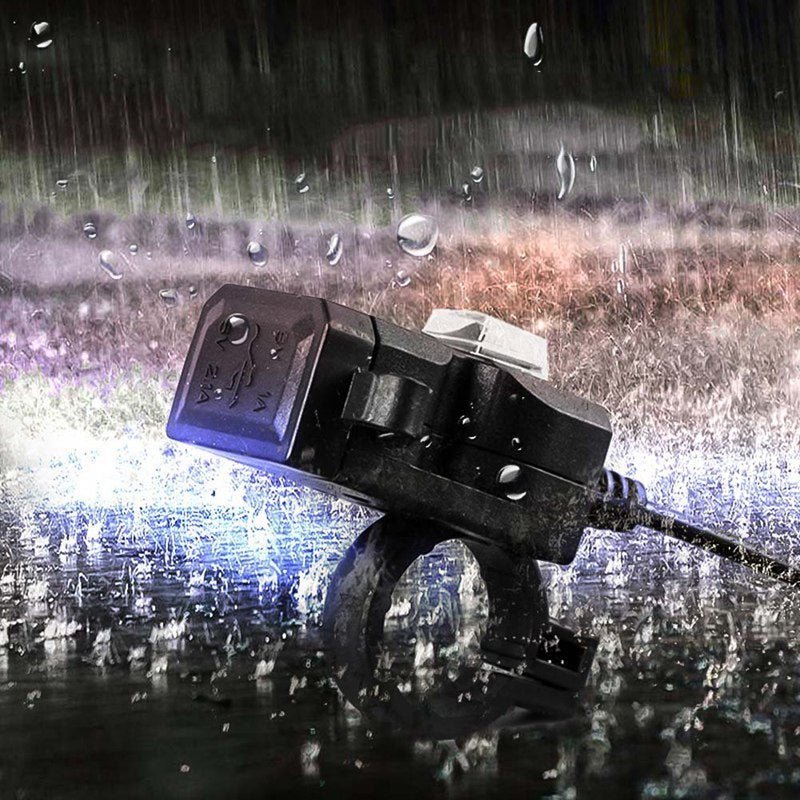 Dual USB Port 12V Waterproof Motorcycle Handlebar Charger 5V 1A / 2.1A Power Adapter Plug for Mobile Phone