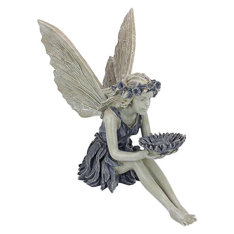 Fairy Sitting Garden Statue Ornament Decoration Resin Crafts Decor Accessories Home Landscaping Backyard Lawn Decoration - Zambeel