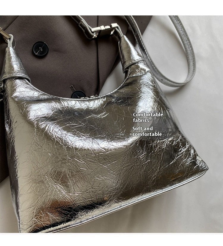 High-grade Light Luxury Glossy Dumpling Bag Casual