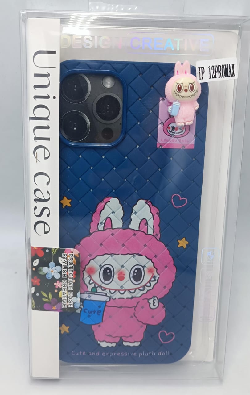 Labubu - 3D Bunny Woven‑Texture Protective iPhone Case