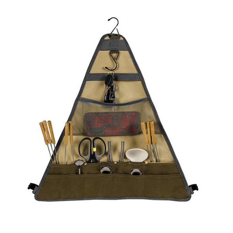 Outdoor Camping Tableware Spatula Spoon Hanging Cookware Foldable Tableware Bag - Zambeel