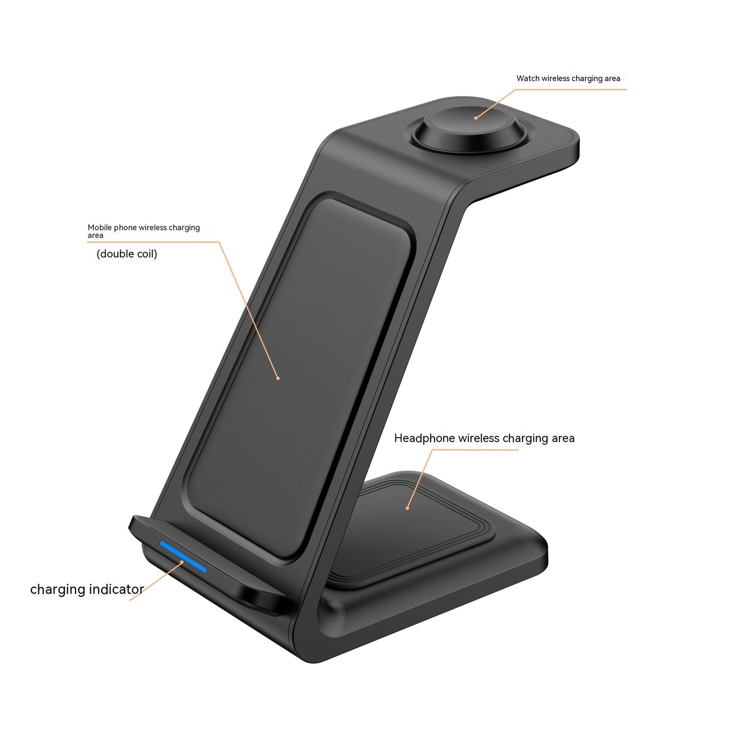 Three - in - one Wireless Charger Fast Charging Desktop Vertical - Zambeel