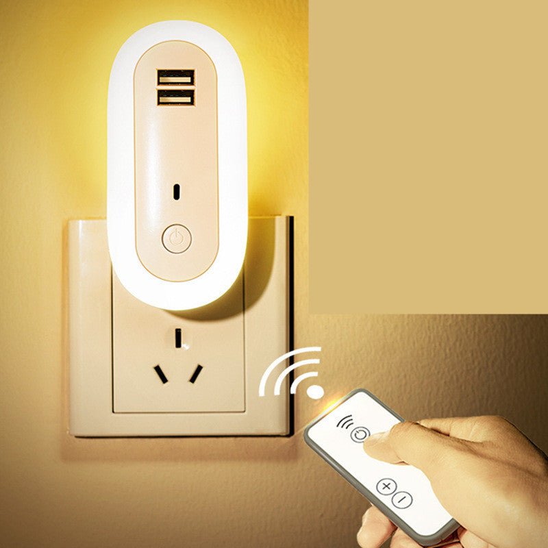 USB Remote Control Wall Lamp Timing Dimming Night Light Simple Bedroom Living Room Corridor LED Wall Lamp Socket - Zambeel