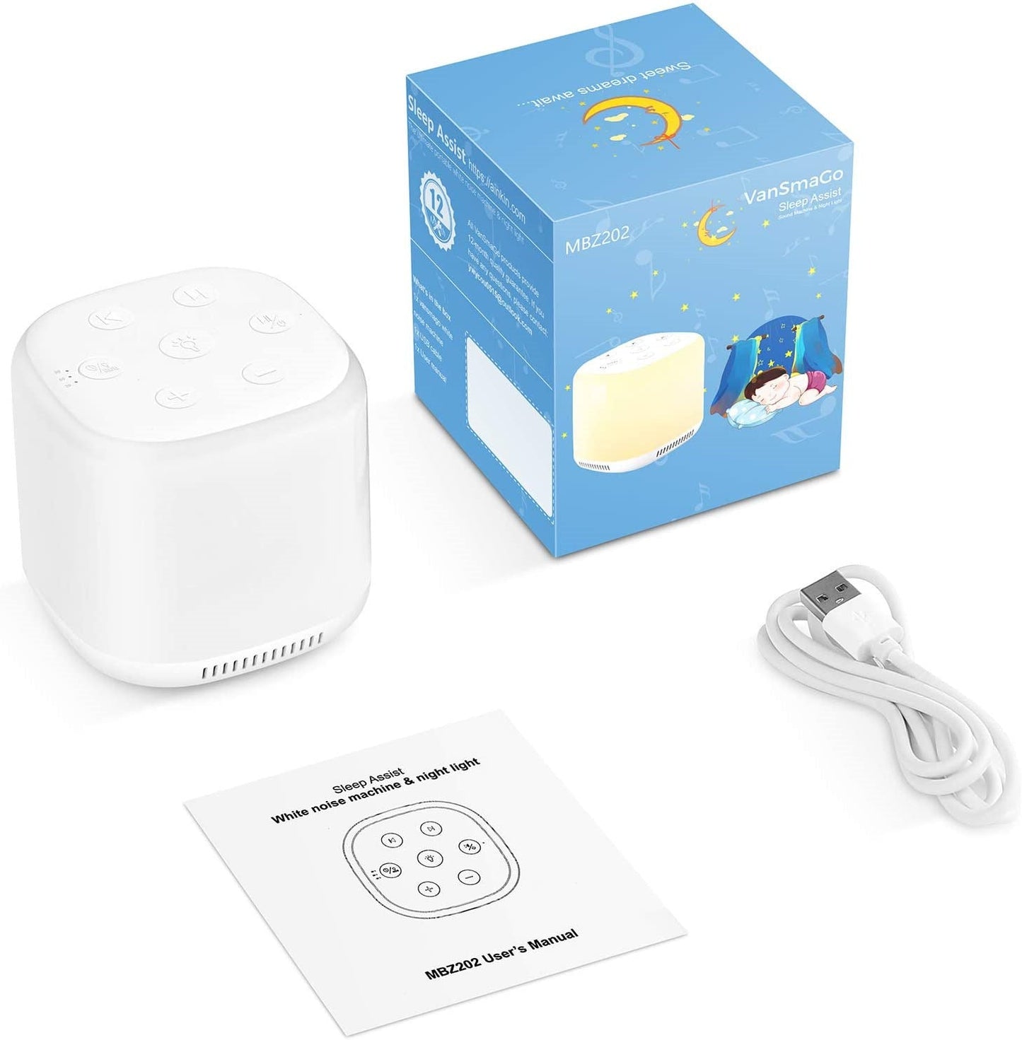 White Noise Sleep Aid Baby Colorful Lights