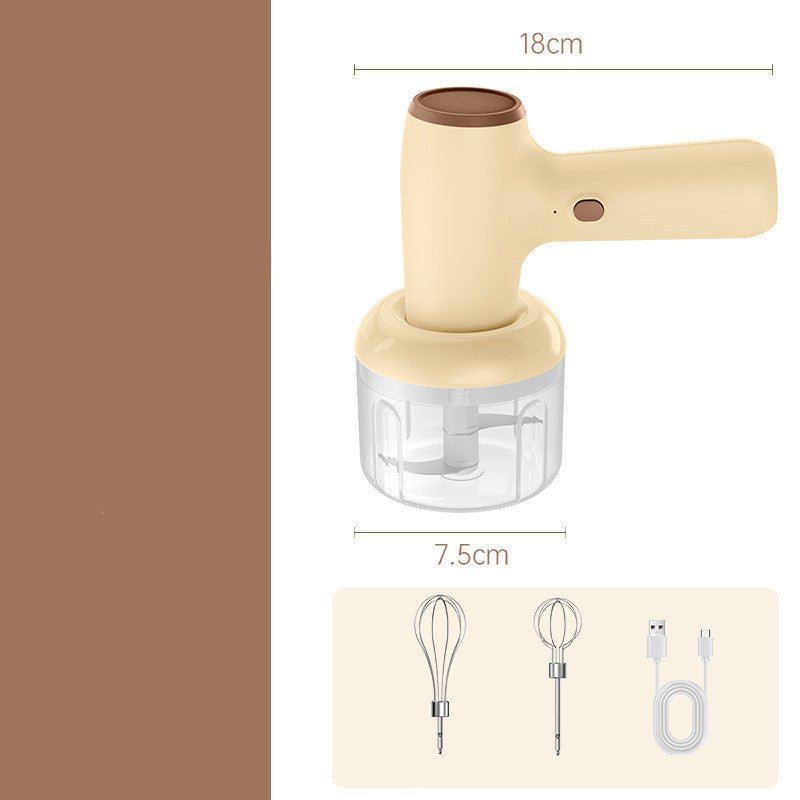 2 In 1 Electric Garlic Chopper USB Rechargeable Vegetable Chili Meat Ginger Masher Handheld Multipurpose Kitchen Gadgets - Zambeel