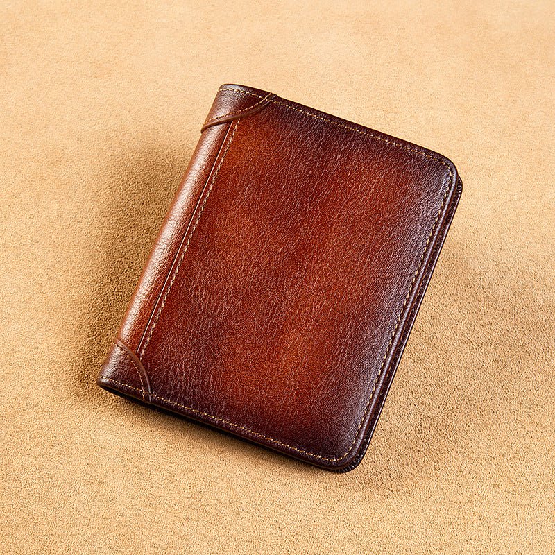 All - in - one Short Money Leather Ultra - thin Men's Wallet - Zambeel