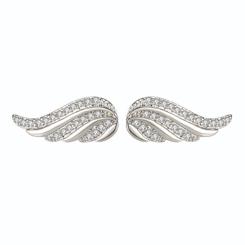 Angel Wing Ear Studs Wings Shape Micro - inlaid - Zambeel