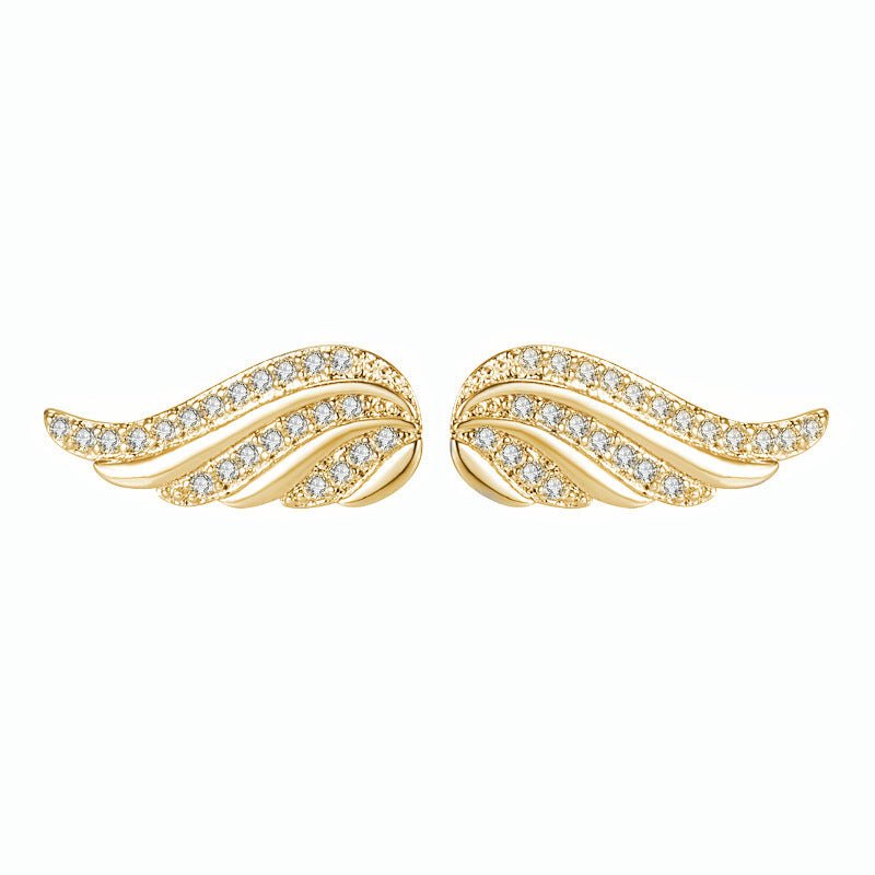Angel Wing Ear Studs Wings Shape Micro - inlaid - Zambeel
