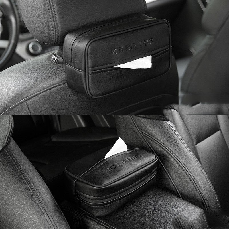 Car PU Hanging Leather Box Car Pumping Paper Bag - Zambeel