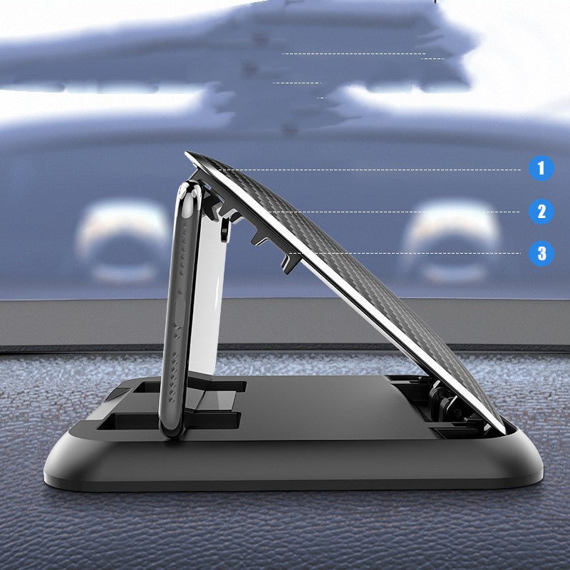 Carbon Fiber Texture Silicone Car Dashboard Center Console Navigation Phone Holder