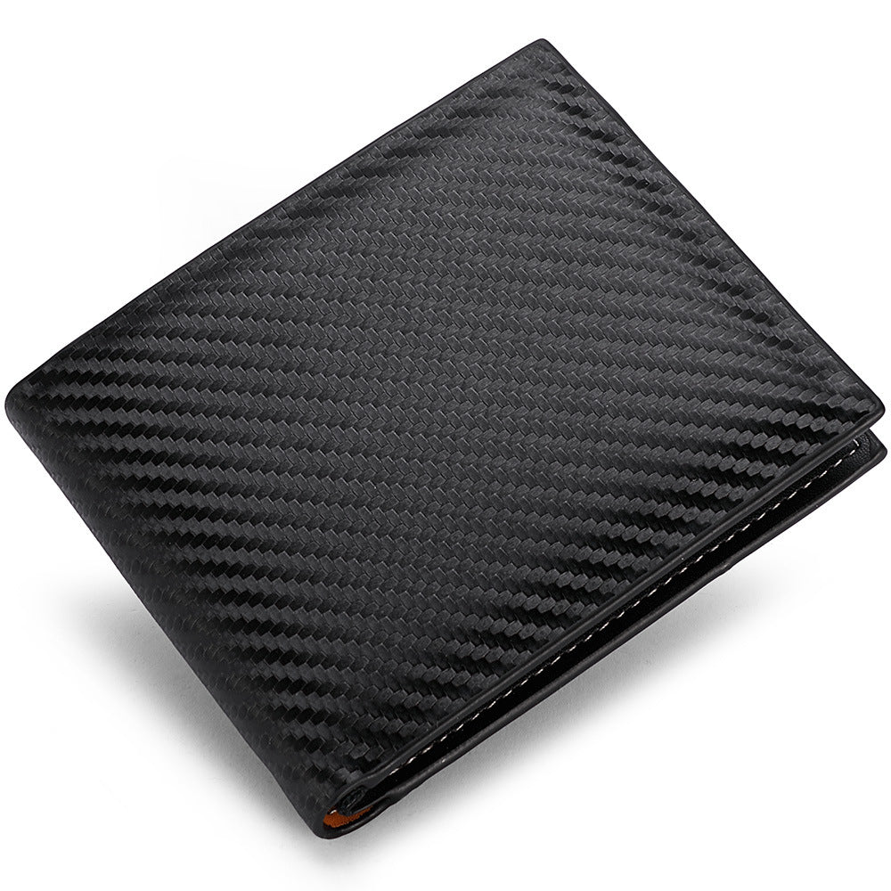 Carbon Fiber Wallet Men's Card Holder One-Piece Zipper