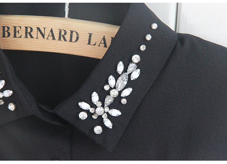 Chiffon Rhinestone Fake Collar Shirt Women's Shawl