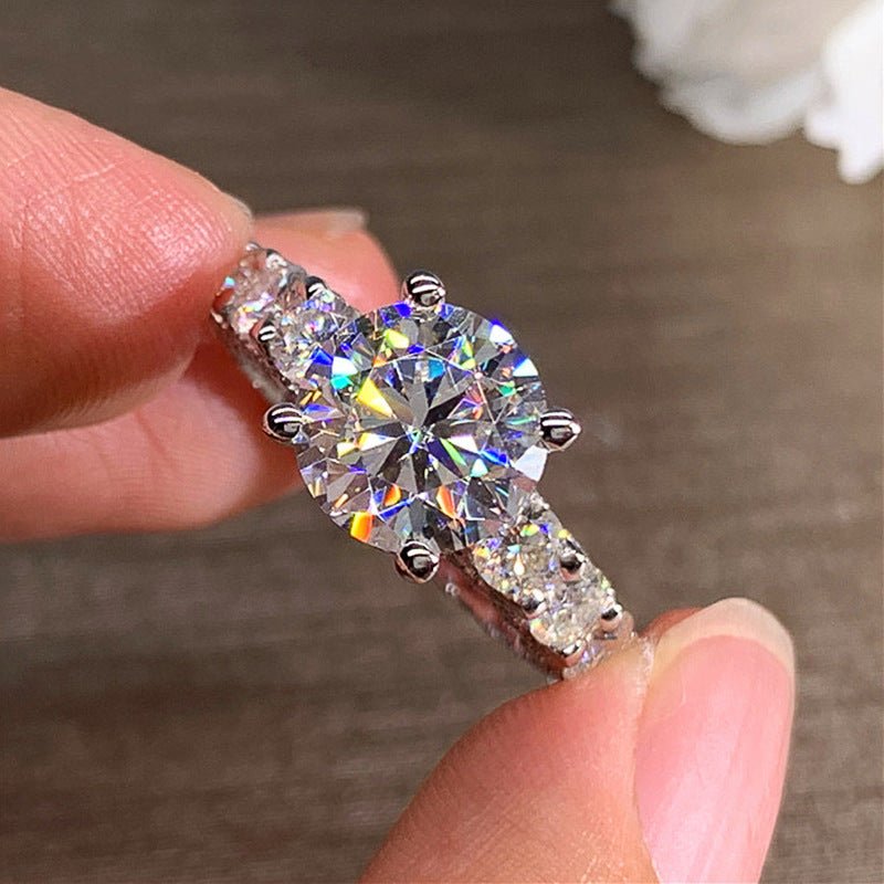 Copper Inlaid Zircon Ring Women - Zambeel