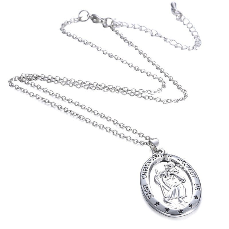 Creative Character Carving Simple Necklace English Carved Pendant