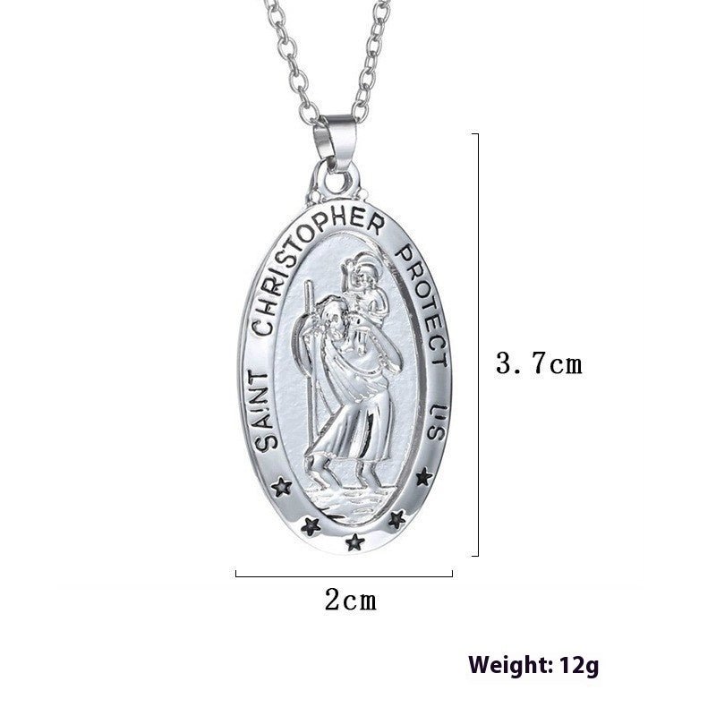 Creative Character Carving Simple Necklace English Carved Pendant