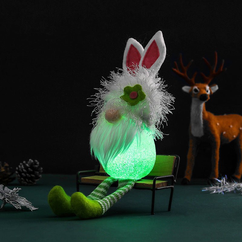 Cross - Border Cute Rabbit Ears Glowing Faceless Doll Decoration EVA Easter Santa Claus Doll Props - Zambeel