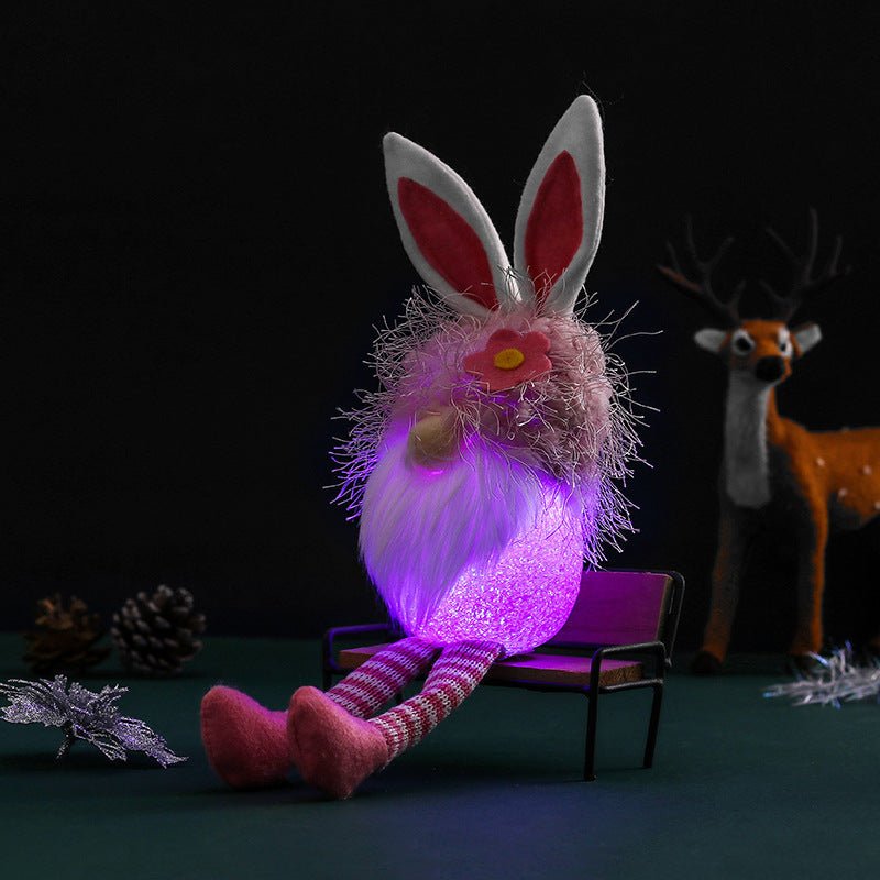 Cross - Border Cute Rabbit Ears Glowing Faceless Doll Decoration EVA Easter Santa Claus Doll Props - Zambeel