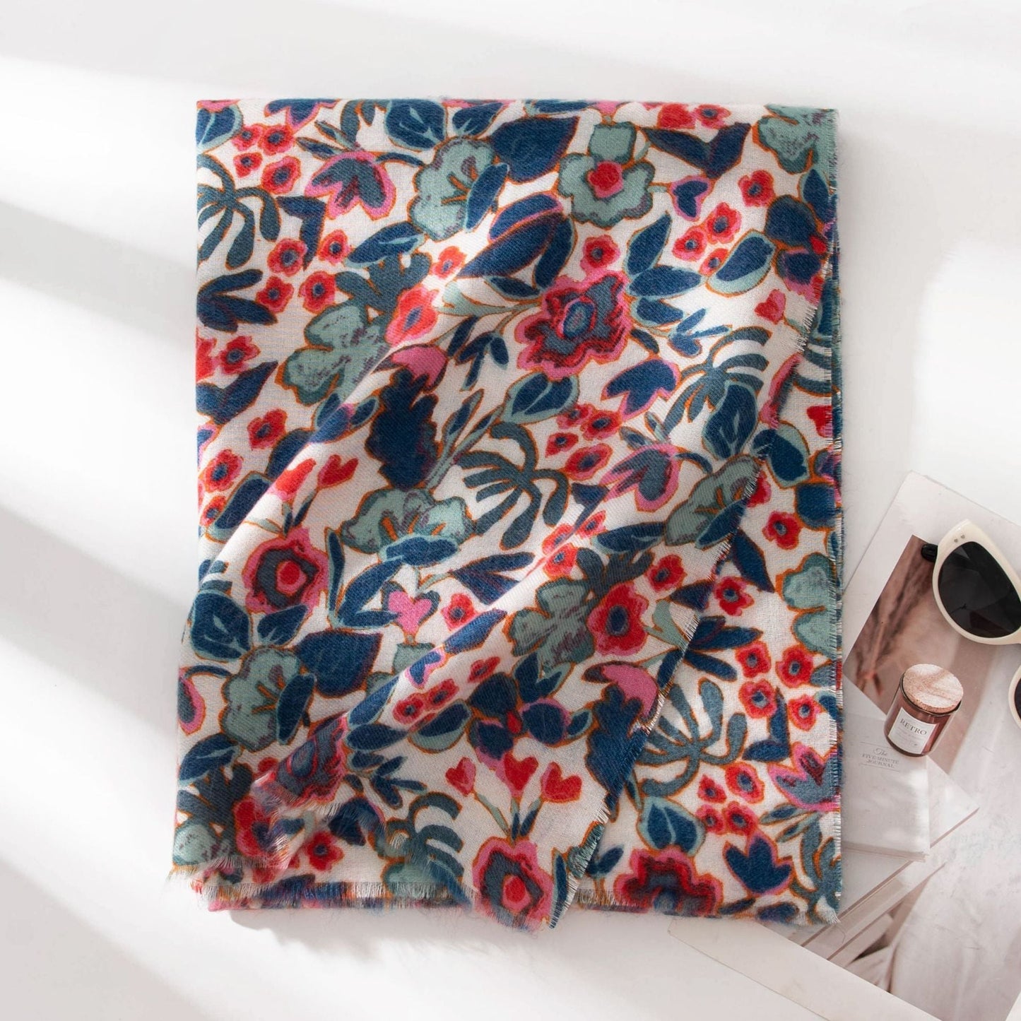Cross-border New Arrival Printed Cashmere-like Texture Commuter's All-matching Warm Scarf Shawl