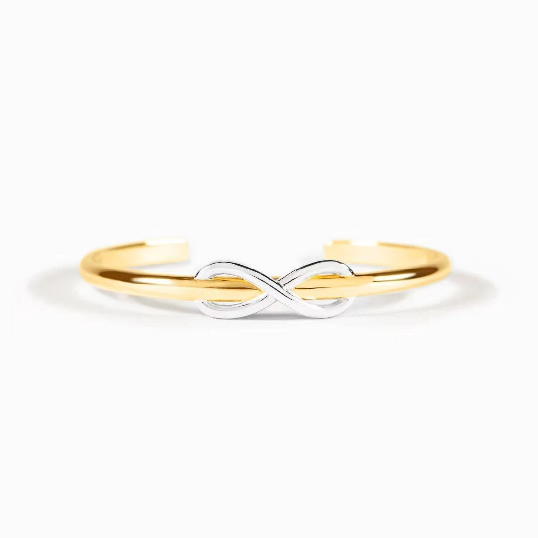 Double Color Gold Silver Bowknot Lucky 8 Bracelet - Zambeel