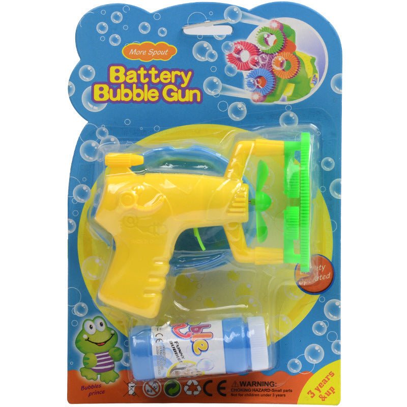 Electric Automatic Bubble Blower Maker Machine Gun with Mini Fan Kids Outdoor Sports Educational Toys - Zambeel