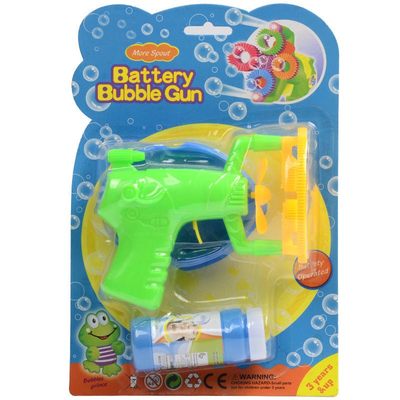 Electric Automatic Bubble Blower Maker Machine Gun with Mini Fan Kids Outdoor Sports Educational Toys - Zambeel