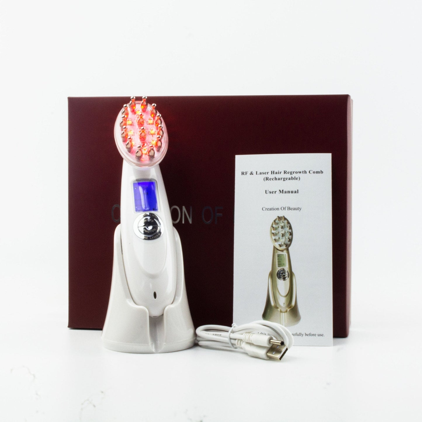 Electric Laser Radio Frequency Head Massage Comb