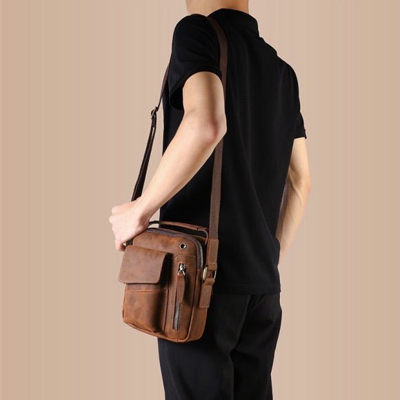 European And American Retro Crazy Horse Leather Men's Clutch