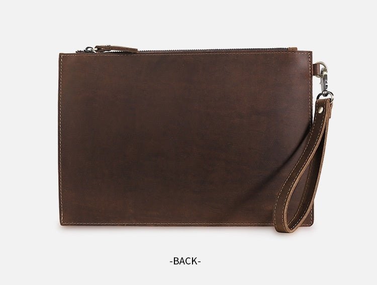 European And American Retro Crazy Horse Leather Men's Clutch