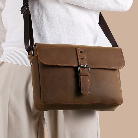 European And American Retro Crazy Horse Leather Men's Clutch