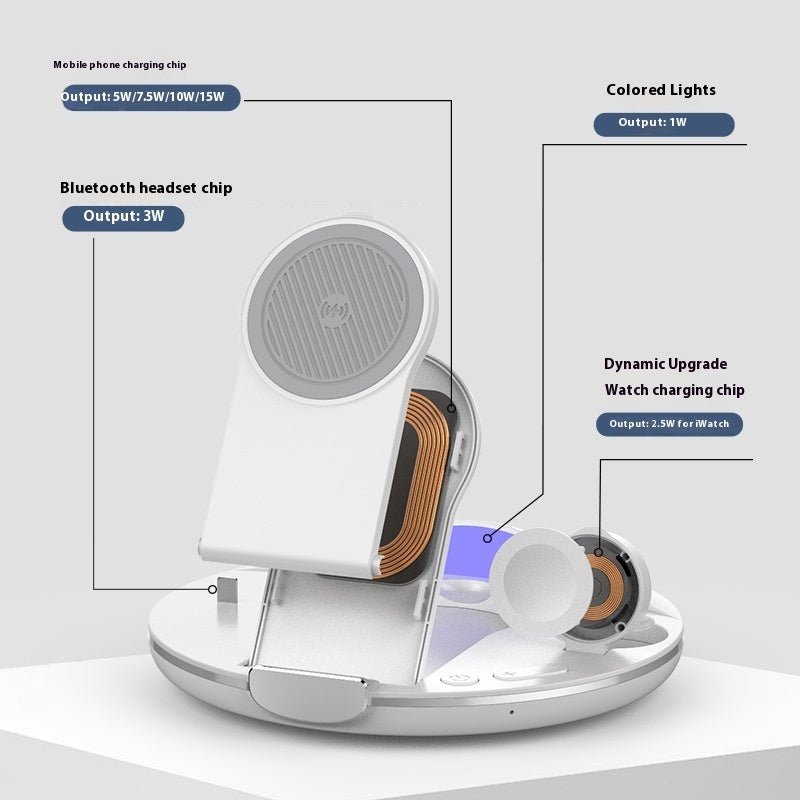Folding Three-in-one Wireless Charger Vertical Desktop Phone Holder