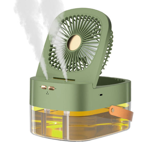 Humidifying Spray Fan Desktop Remote Control Timing Mini Air Cooler Big Wind Mute USB Charging Fan - Zambeel
