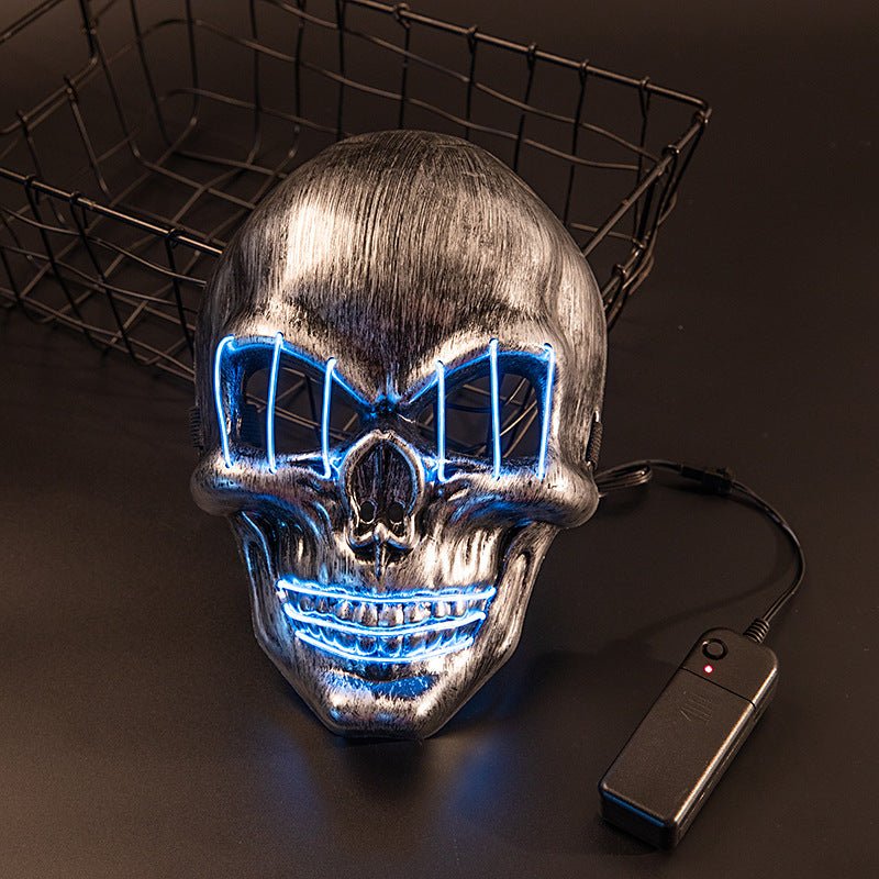 LED Halloween Face Mask Luminous Skull Cold Light Masks Dance Party Bar Disco Mask Accessories Gifts Halloween Masks - Zambeel