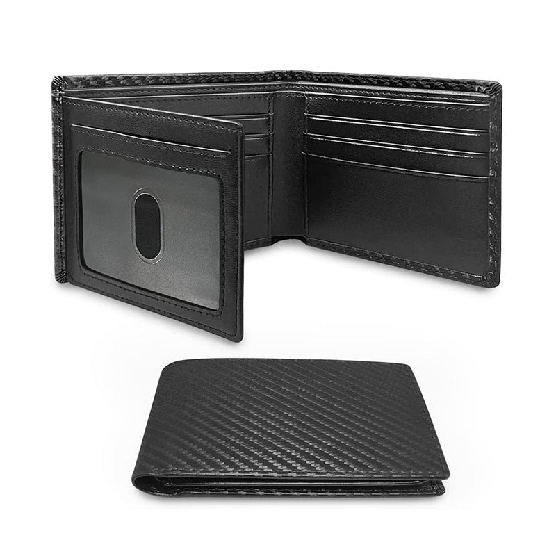 Men's Anti - magnetic Thin Wallet Special Carbon Fiber Dollar Multi Card Slot Wallet - Zambeel