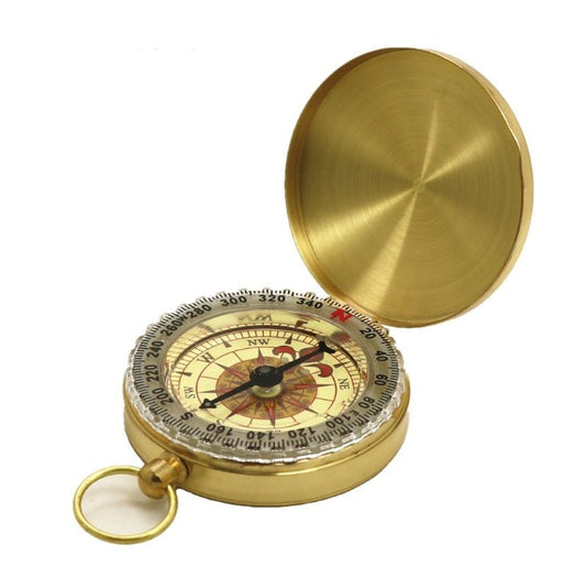 Metal Flip Compass Outdoor Compass Pocket Watch Copper Compass - Zambeel