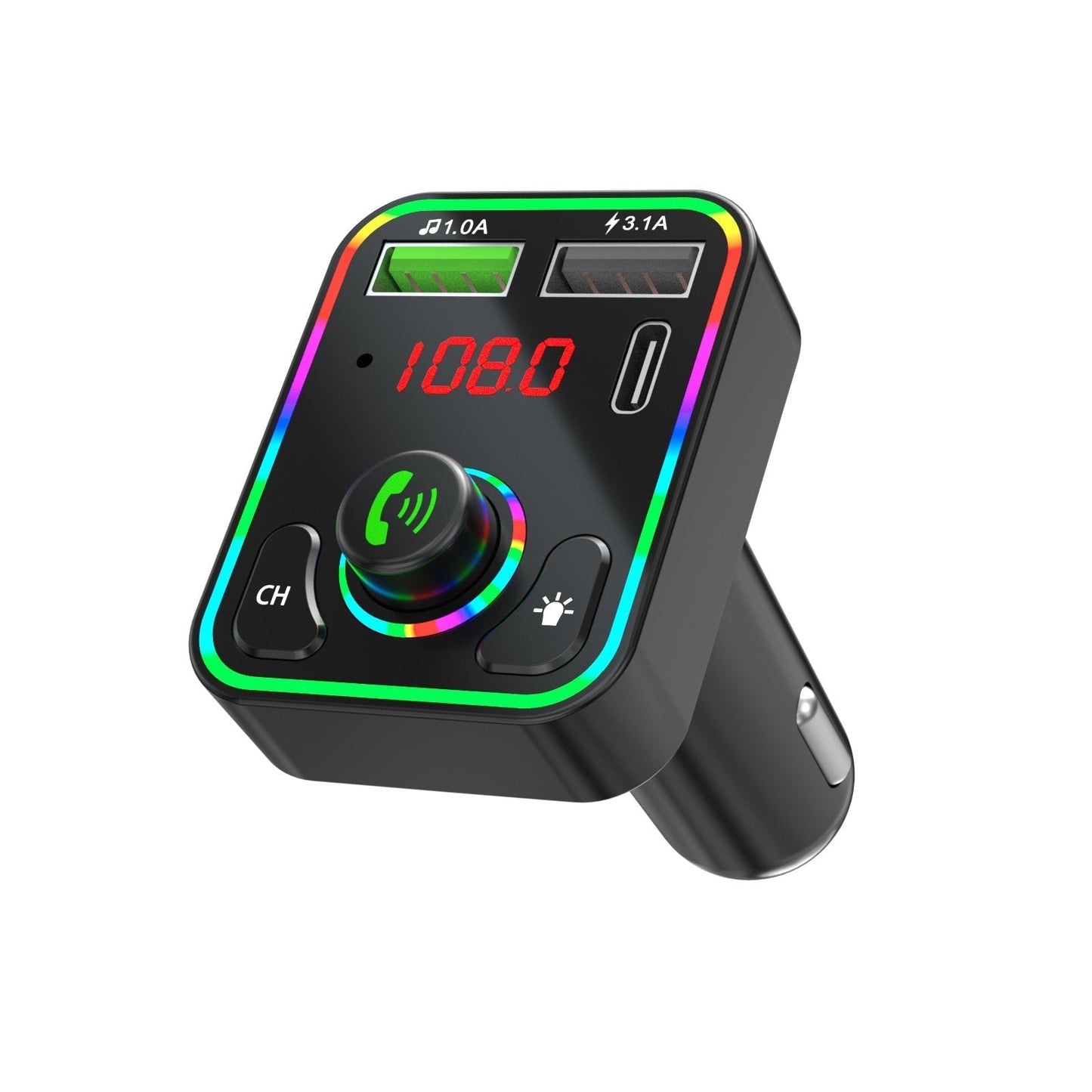 Mp3 Player Car Bluetooth With Ambient Light - Zambeel
