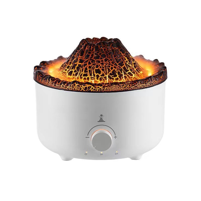 Mute Of New Small Simulated Flame Volcano Humidifier Flame Humidifier Volcano Diffuser Home Decorations - Zambeel
