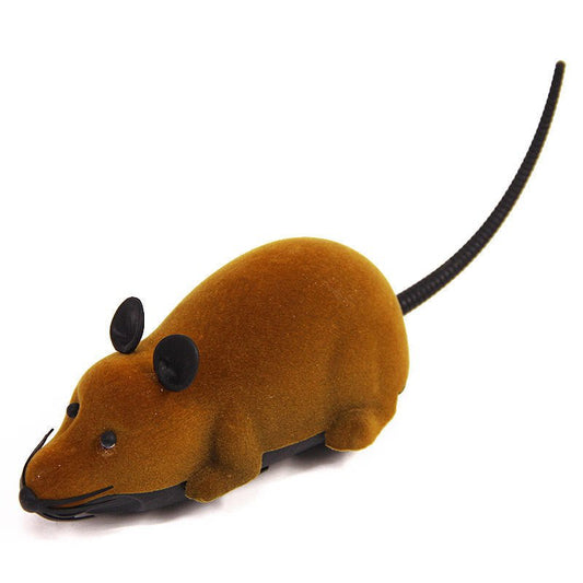New Flocking Electric Remote Control Simulation Funny Cat Mouse Color Box Packaging Cat Toy Pet Supplies Self - Contained Battery - Zambeel