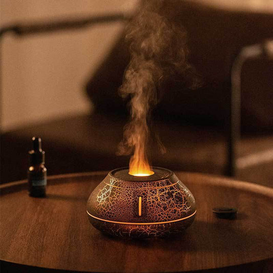 New Humidifier Colorful Simulation Flame Aroma Diffuser Desktop Creativity Humidifier For Home Room - Zambeel