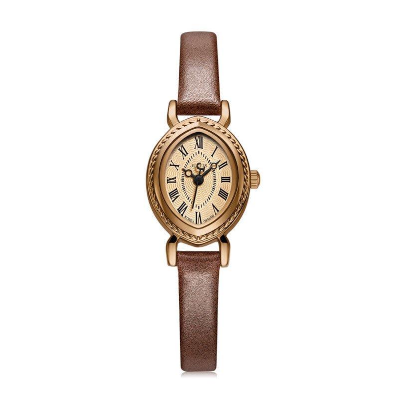 Oval Belt Quartz Movement Waterproof Compact Fashion Watch - Zambeel