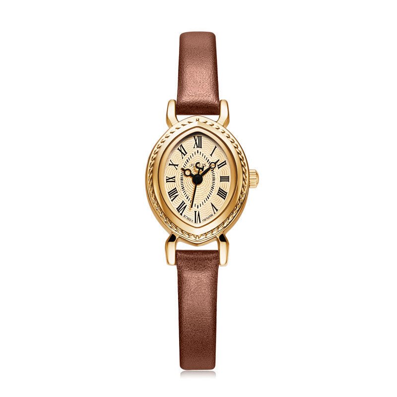 Oval Belt Quartz Movement Waterproof Compact Fashion Watch - Zambeel